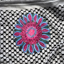 Load image into Gallery viewer, Hand-painted black and white kaftan with Pink Mandala
