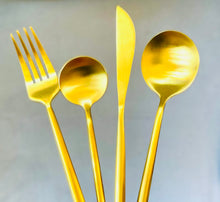 Load image into Gallery viewer, Brushed Gold Cutlery Set
