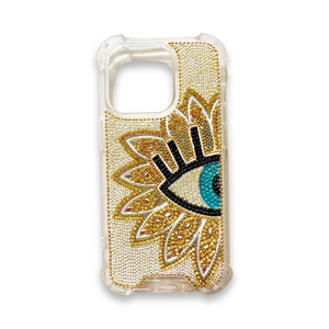 White Gold Blue Evil Eye Nazar Iphone Mobile Phone Cover Case