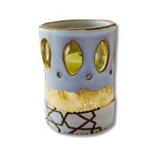Load image into Gallery viewer, Handpainted White Gold Candle Holder
