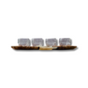 Wood & Resin Tray with 4 Espresso Cups Flight