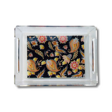 Load image into Gallery viewer, Black Paisley Print Acrylic Tray
