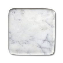 Load image into Gallery viewer, Square Rounded White Marble Handcut Coasters
