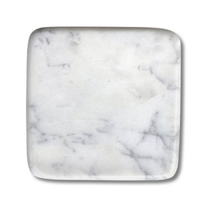 Square Rounded White Marble Handcut Coasters
