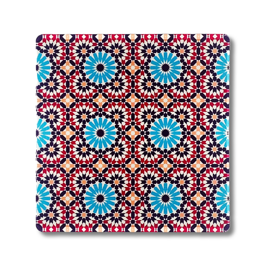 Acrylic Square Red Turquoise Turkish Coasters