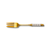 Gold Dessert Fork with White and Blue Handle