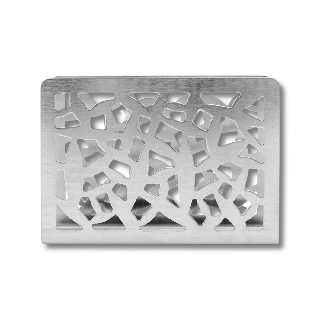 Stainless Steel Silver Cut Geometric Napkin Holder