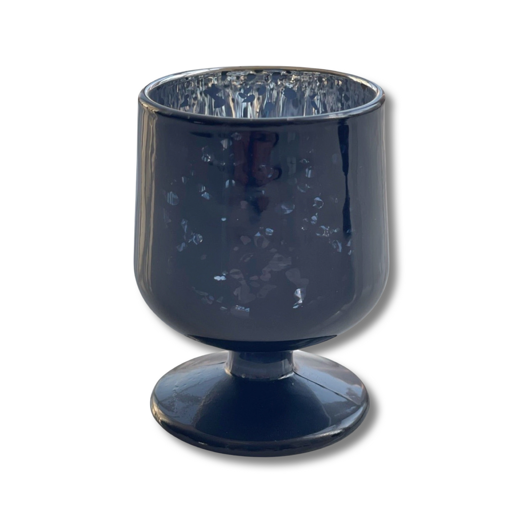 Black Goblet Candle Glass Votive Holder