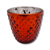 Red Glass Geocut Candle Votive Holder