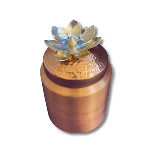 Handmade Copper Container with Lotus