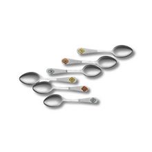 Load image into Gallery viewer, Handpainted Evil Eye Teaspoons Metallic Gold Copper Silver Set of 6
