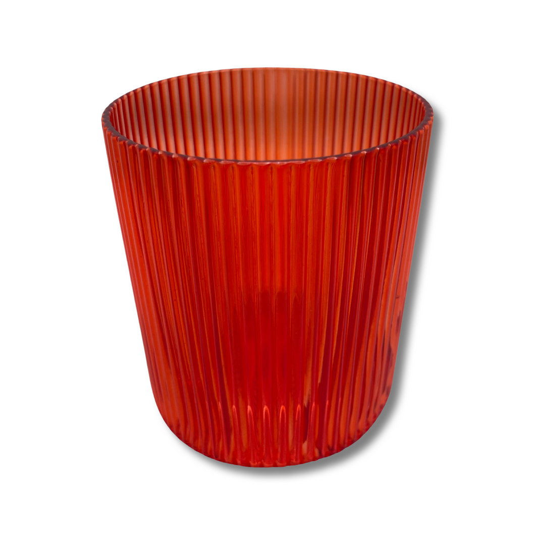 Red Striped Water Glass