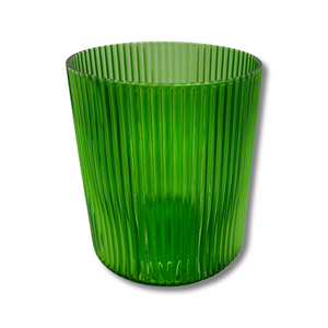 Green Striped Water Glass