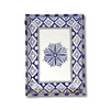 Handpainted Ceramic Blue White Geometric Serving Platter