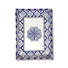 Load image into Gallery viewer, Handpainted Ceramic Blue White Geometric Serving Platter
