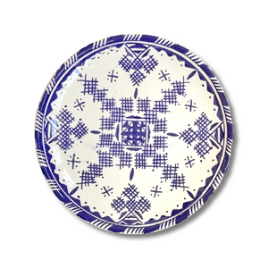 Handpainted Ceramic White Blue Appetizer Plate