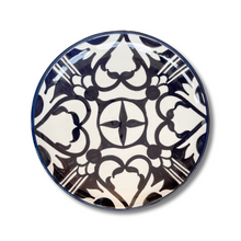 Load image into Gallery viewer, Handpainted Ceramic Black White Geometric Dinner Plate
