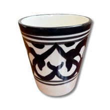 Load image into Gallery viewer, Handpainted Ceramic Black White Geometric Water Glass

