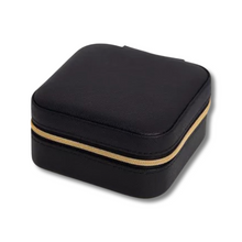 Load image into Gallery viewer, Black Square Leather Jewelry Box
