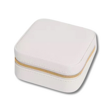 Load image into Gallery viewer, White Square Leather Jewelry Box
