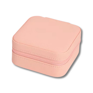 Pink Square Leather Jewelry Box