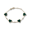 Gold Diamonds and Malachite Heart Bracelets