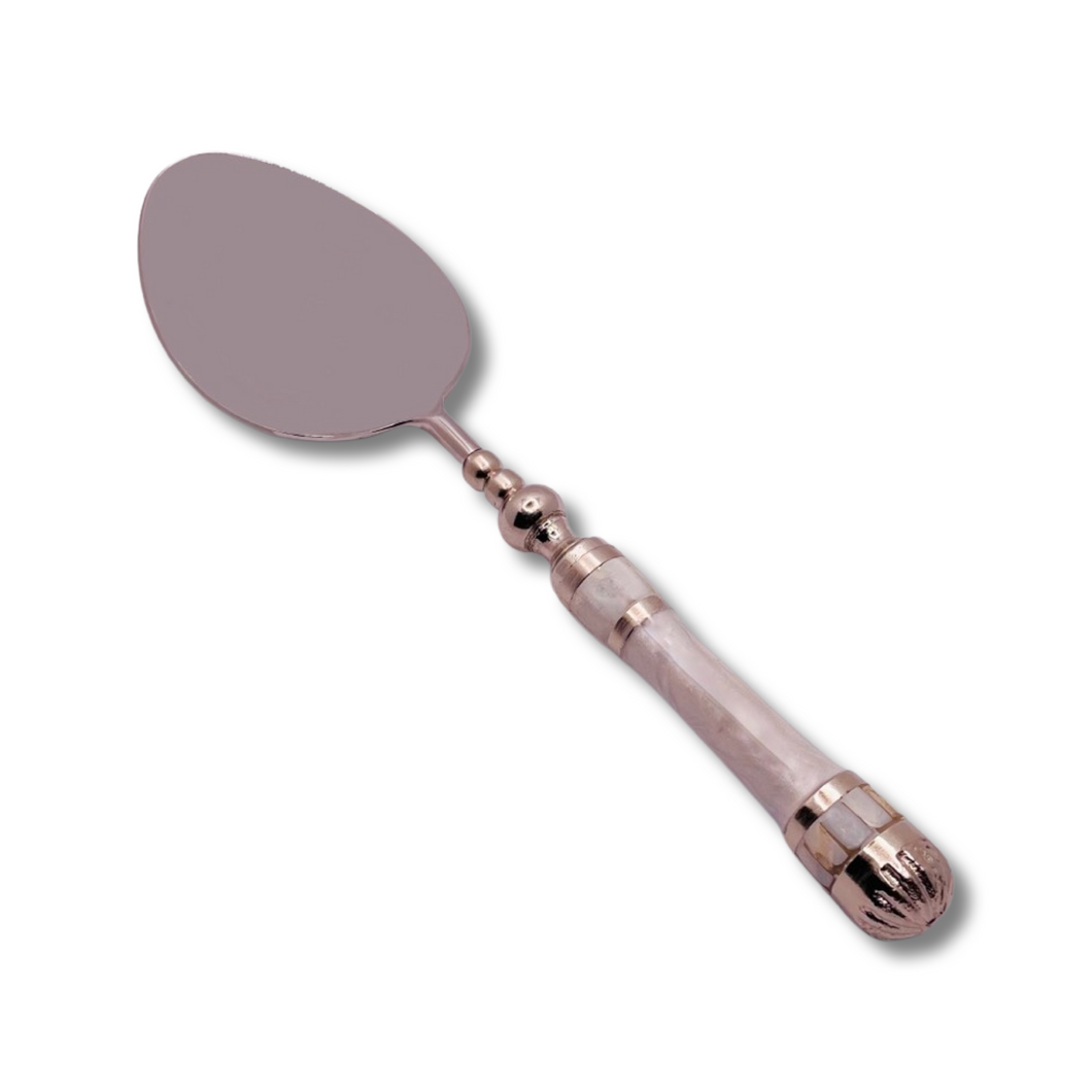 White and Silver Serving Spoon