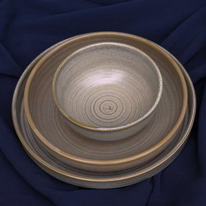 Rustic Ceramic Stone Bowl Plates