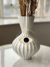 Load image into Gallery viewer, Round Acrylic Handpainted Evil Eye Door Charm with Mirror and Rope
