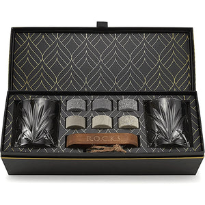 Whiskey Gift Set with Rocks and Glasses