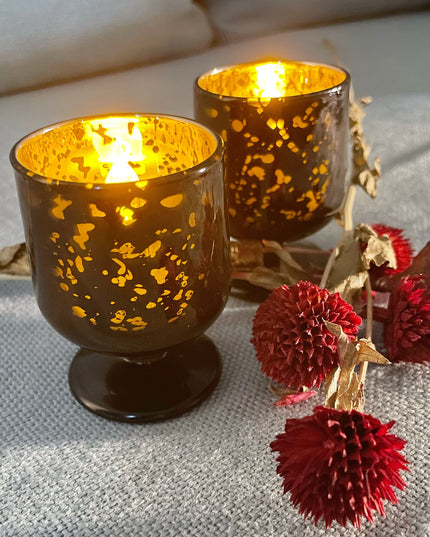 Casa Duniya Candle Holders Black Shama Goblet Votive