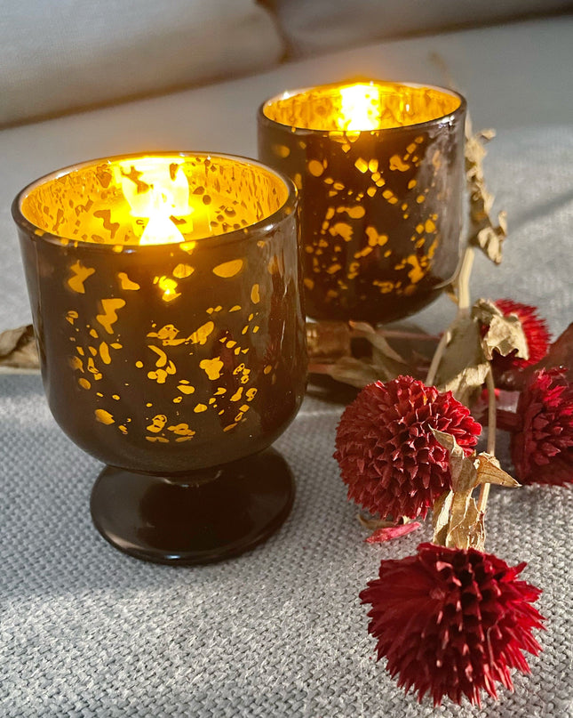 Casa Duniya Candle Holders Black Shama Goblet Votive