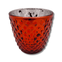 Load image into Gallery viewer, Red Glass Geocut Candle Votive Holder
