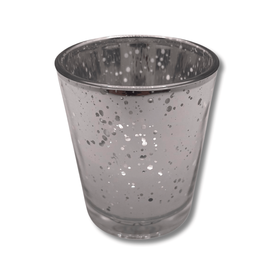 Silver Glass Votive Candle Holder Tealight