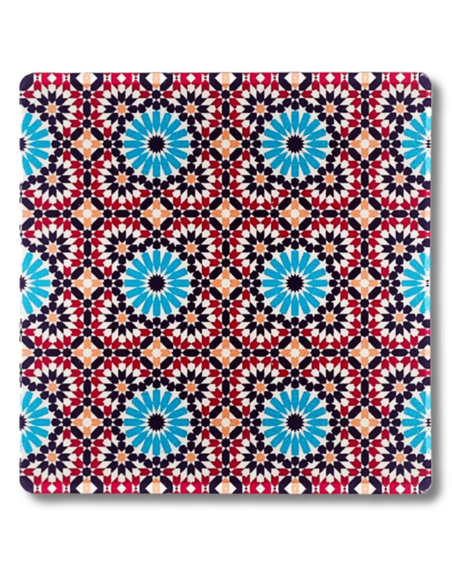 Acrylic Square Red Turquoise Turkish Coasters