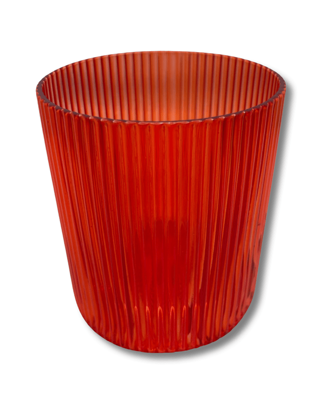 Red Striped Water Glass
