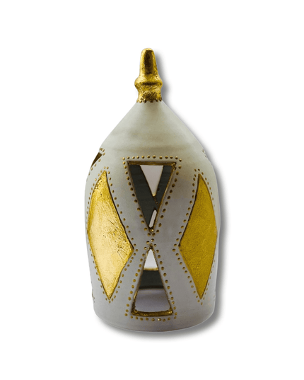 Handpainted Dome Candle Holder Gold