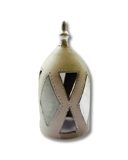 Handpainted Dome Candle Holder Silver