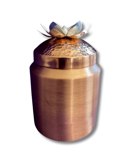 Handmade Copper Container with Lotus