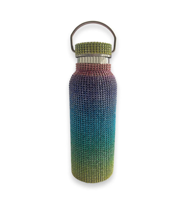 Casa Duniya Bling Rhinestone Water Bottle Rainbow Rhinestone Water Bottle