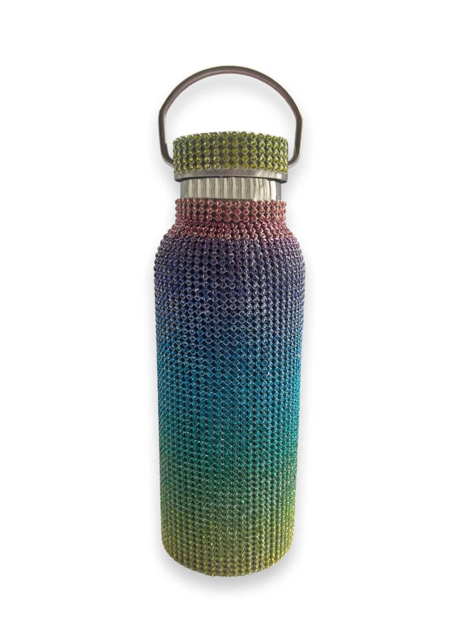 Casa Duniya Bling Rhinestone Water Bottle Rainbow Rhinestone Water Bottle