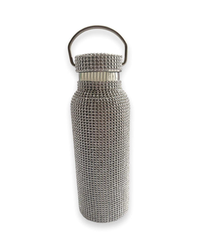 Rhinestone Silver Water Bottle