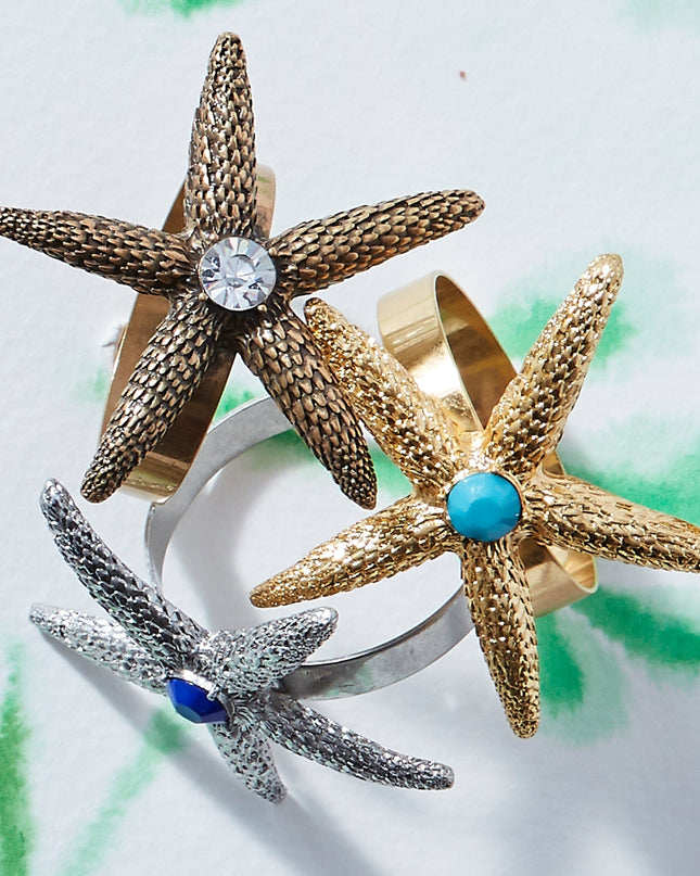 Joanna Buchanan Gold Turquoise Starfish Napkin Ring
