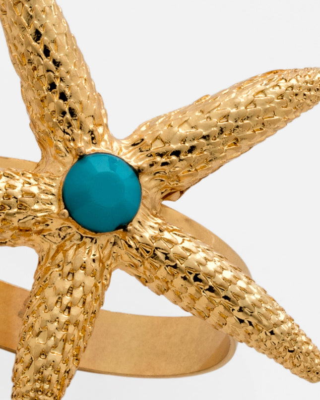 Joanna Buchanan Gold Turquoise Starfish Napkin Ring