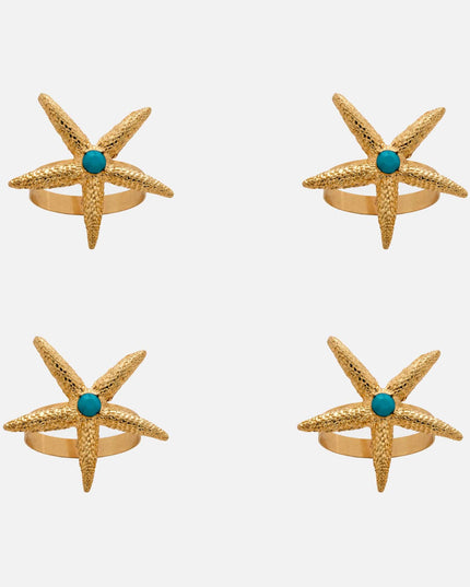 Joanna Buchanan Gold Turquoise Starfish Napkin Ring
