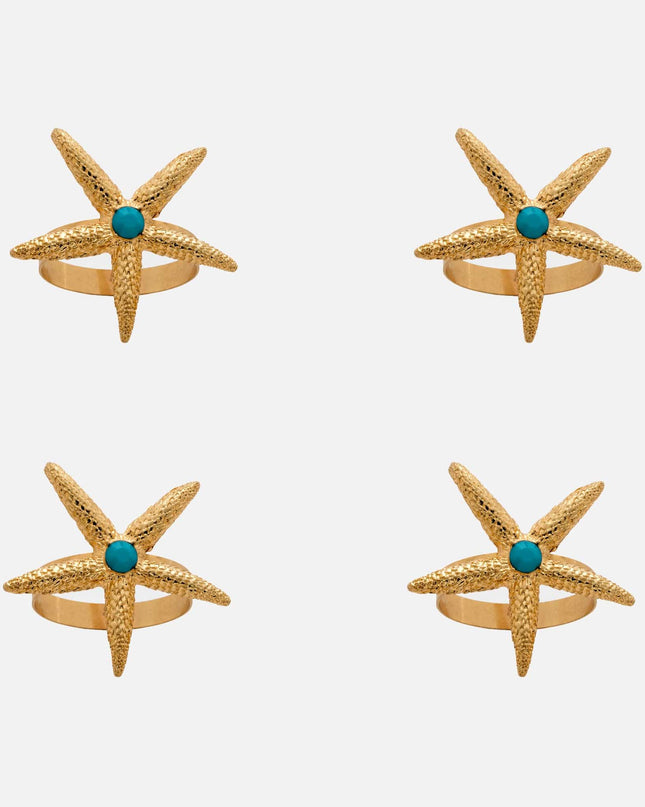 Joanna Buchanan Gold Turquoise Starfish Napkin Ring