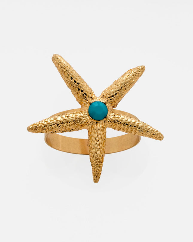 Joanna Buchanan Gold Turquoise Starfish Napkin Ring