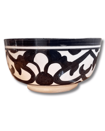 Handpainted Ceramic Black White Geometric Bowl