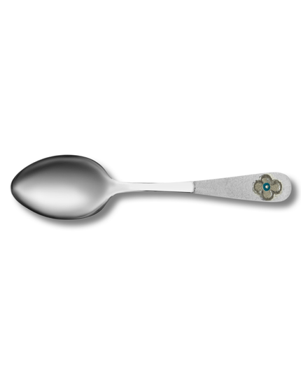 Handpainted Evil Eye Teaspoons Metallic Silver Set of 6