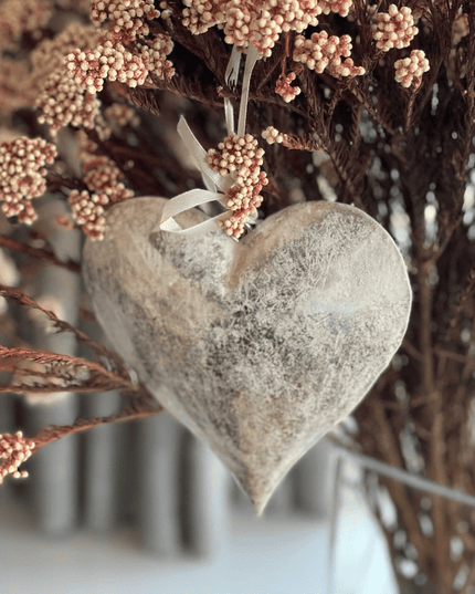 Silver Wood Carved Christmas Tree Ornament